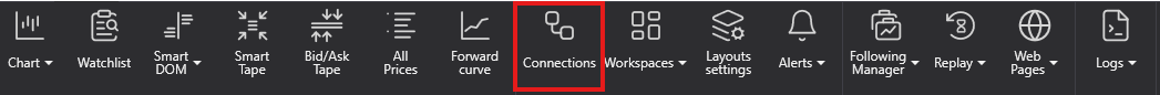 ATAS Connections tab